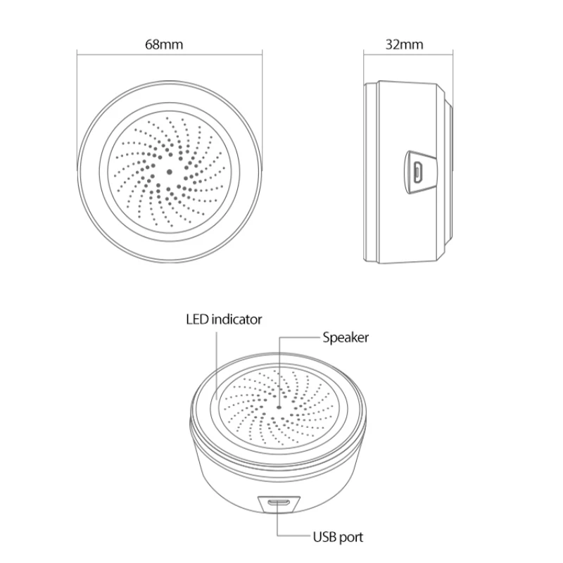 alarm lamp NEO ZigBee Tuya Siren Alarm With Temperature Humidity Sensor 90dB Sound Light Home Security Alarm SmartLife APP 3 In 1 Sensor wireless panic alarm