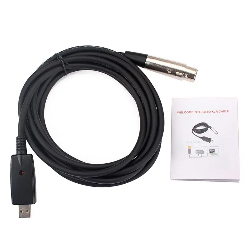 XLR для женщин USB Male-кабель 3 м 9ft. Черный адаптер для кабельного шнура микрофонный шнур Q6PB