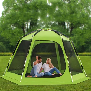 

Outdoor Tents One Hall Two Bedroom 5-8 Person Use Double Layer High Quality Waterproof Windproof Carpas De Camping Family Tent