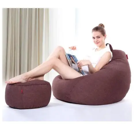 a set VESCOVO Medium size sandalye bean bag lazy bag relax chair bean puff sofa for bedroom living room - Цвет: a set