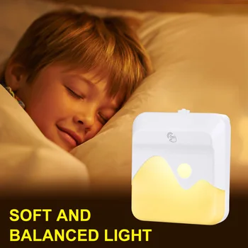 

Light Sense LED Night Light Bedside Night Light LED Night Light Plug-In Lamp Bedroom Living Room White RGB Colorful