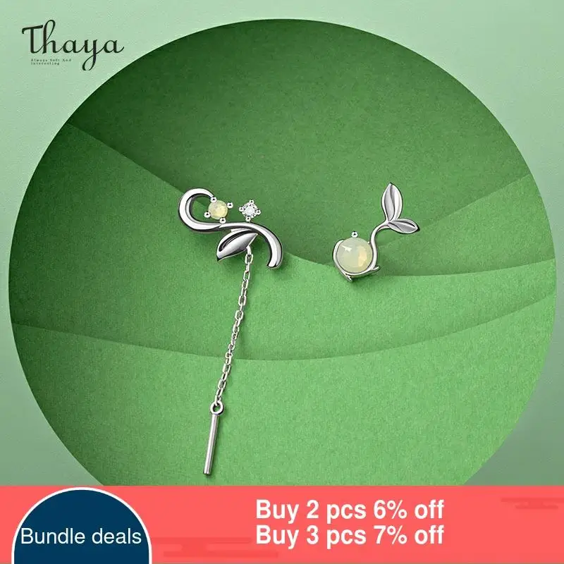 Thaya Original Design Silver Colour Earrings Opal Bud Stud Earrings Fashion Earring For Women Elegant Fine Jewelry For Women ► Photo 2/5