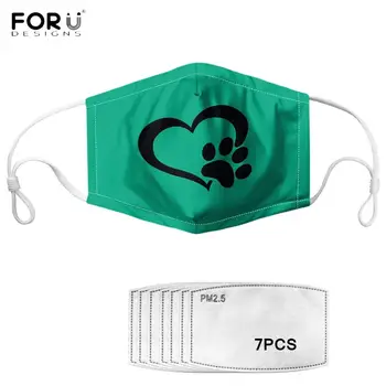

FORUDESIGNS Cute Dogs Paw With Heart Design Elasticity Breath Half Face Face Mask Outdoor Face Mouth Muffle Dustproof Masques