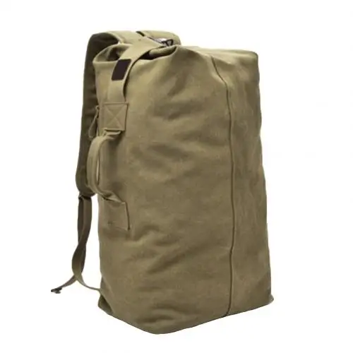 Модный уличный Дорожный чемодан армейская сумка портативный мужской Одноцветный холщовый рюкзак большой емкости спортивный рюкзак мужской - Цвет: Khaki L