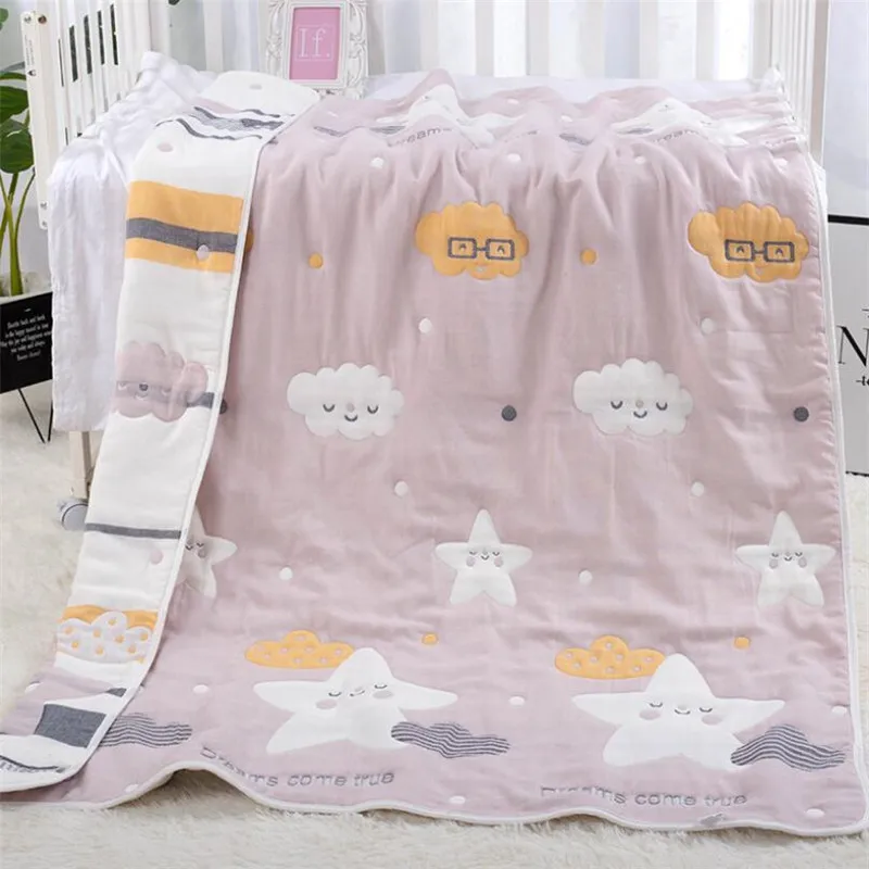 Kids Sleeping Blanket Autumn Winter Warm Muslin Cotton 10 Layers 120x150cm