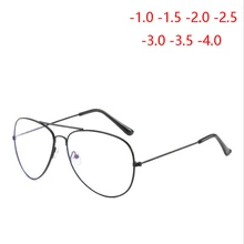 Ретро Металлические кошачий глаз близорукость очки для женщин и мужчин овальные близорукие очки-1,0-1,5-2,0-2,5-3,0-3,5-4,0