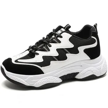 

2019 autumn and winter new breathable women's shoes mesh women's sports shoes women's Korean thick-soled student shoes