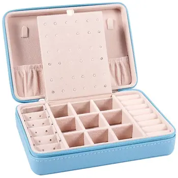 

Zipper Earring Ring Multifunctional Jewelry Storage Box Portable Simple Earring Jewelry Box Display Box