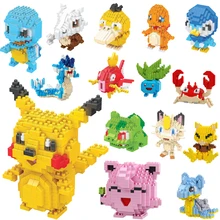 38 modelos novos estilos pequenos blocos de construção pokemon pequenos desenhos animados picachu modelo animal educação jogo gráficos pokemon presente brinquedos