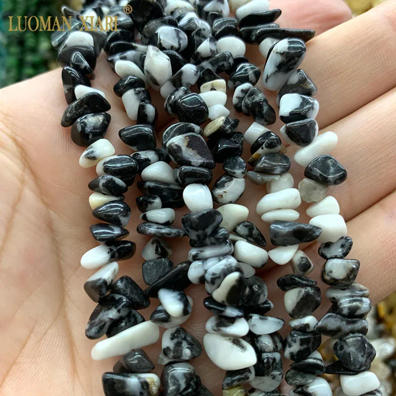 black white zebra 2 шт натуральные камни разного размера бусины Агаты Кристалл малахитов аметистов для самостоятельного изготовления ювелирных изделий браслет ожерелье 5-8 мм - Цвет: black white zebra