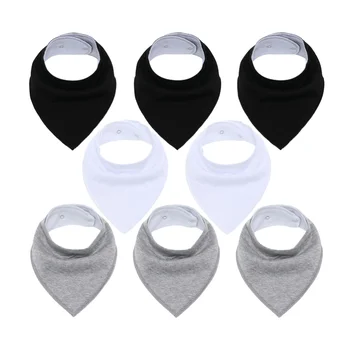

8Pcs Cotton Baby Bibs Infnat Triangle Scarf Soft Newborn Bib Multifunctional Saliva Towel