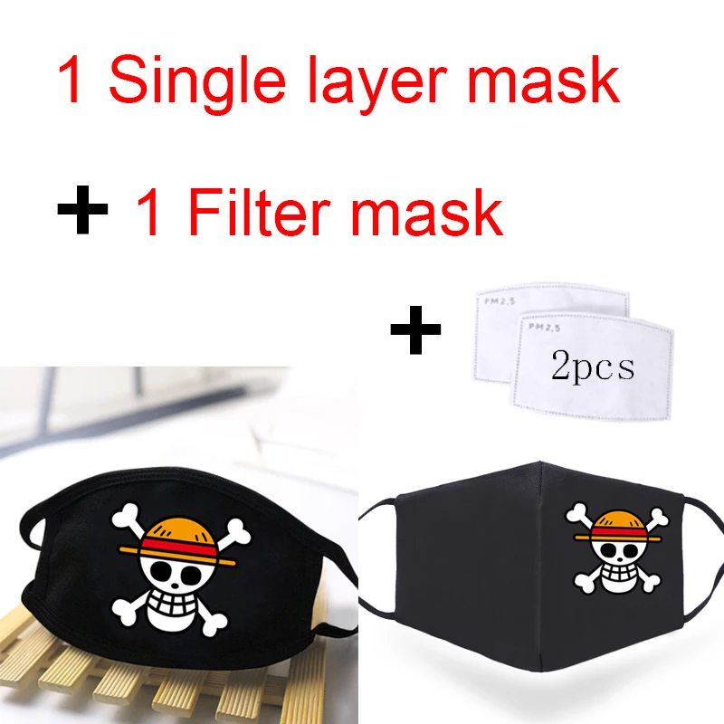 Мультфильм Одна деталь принт 2/3 шт. масок моющиеся смешное лицо маска Kawaii