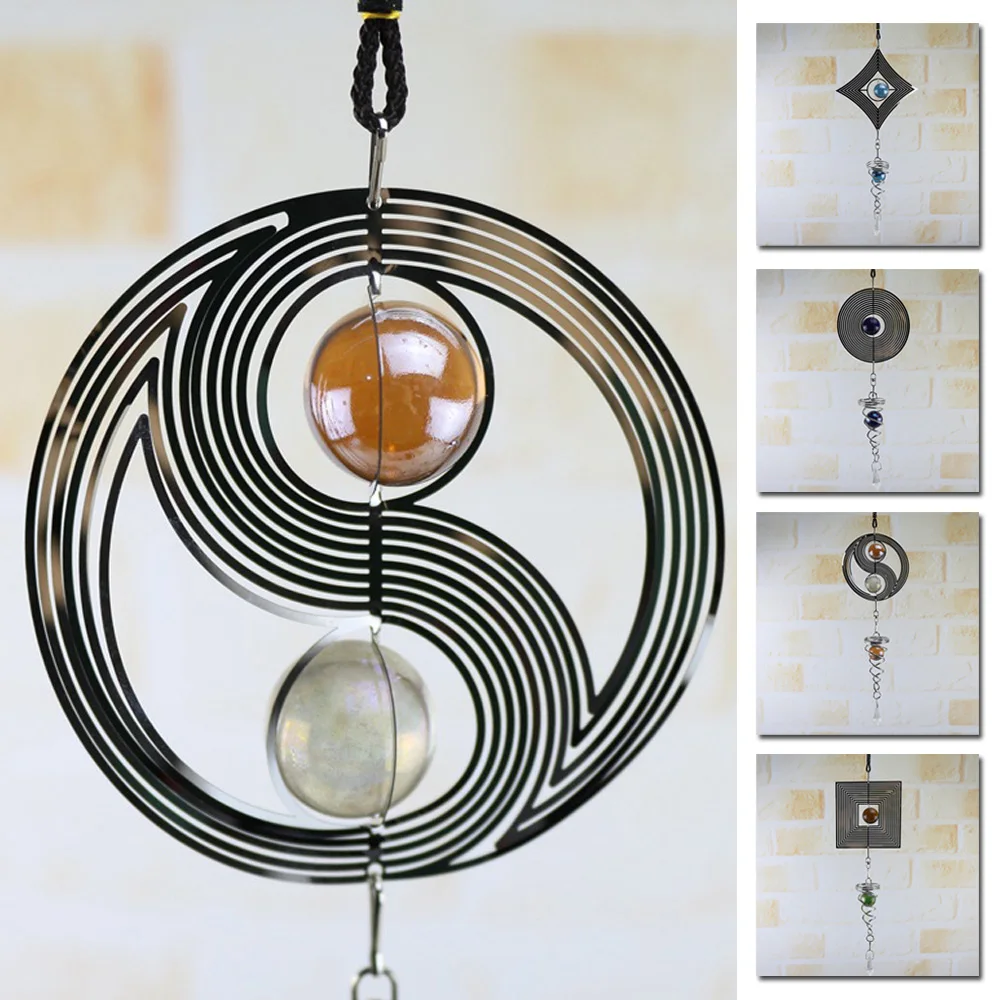 Ветряные колокольчики Спиннер спираль вращающийся хрустальный шар Windchime церковный настенный открытый декор для гостиной двора