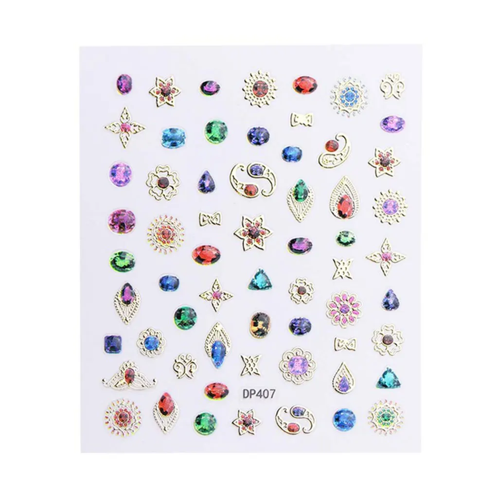 BGVfiveColorful Rhinestone 3D Nail Stickers Decals Nail Art Decors Glitter Home Salon Hand Tip Beauty Tool - Цвет: NO.7