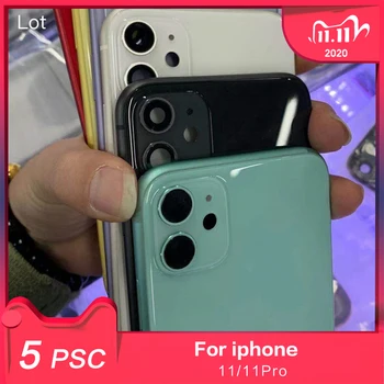 

5psc lote For iphone 11 11Pro max housing back glass replacement epoxy mobile phone spare parts With LOGO