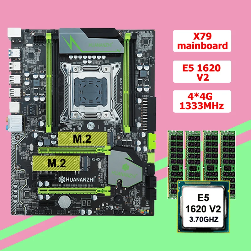 ^*Best Offers HUANANZHI X79 LGA2011 motherboard with dual M.2 SSD slot discount motherboard CPU RAM combo Intel Xeon E5 1620 V2 RAM 16G RECC