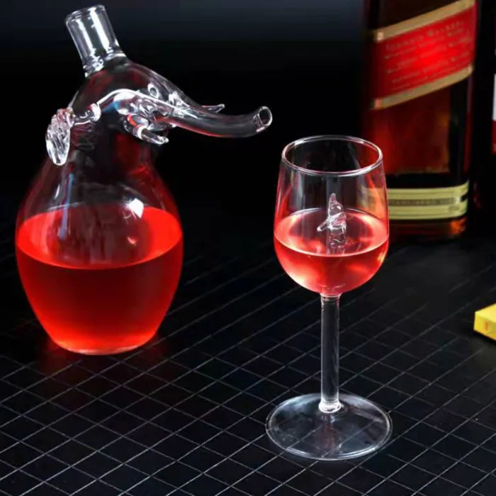 Бокал с дельфином, бокал для красного вина, с дельфином, внутри бокал, кристально чистое стекло для домашних баров, вечерние, DTT88