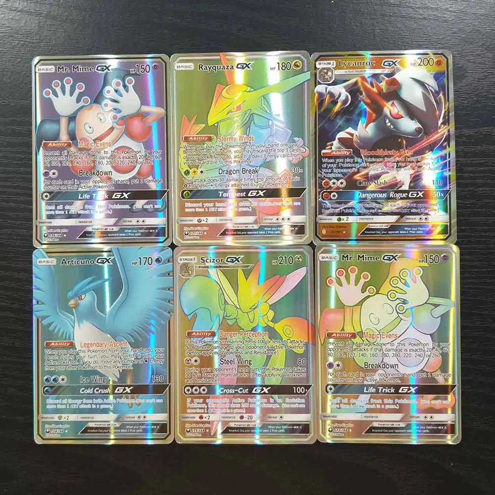 TAKARA TOMY 300 шт. без Повторите Pokemons GX усилительный насос карты блестящие Покемон