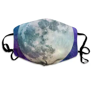 

Galaxy Moon Washable Reusable Mask, Cotton Anti Dust Half Face Mouth Mask For Kids Teens Men Women With Adjustable Ear Loops