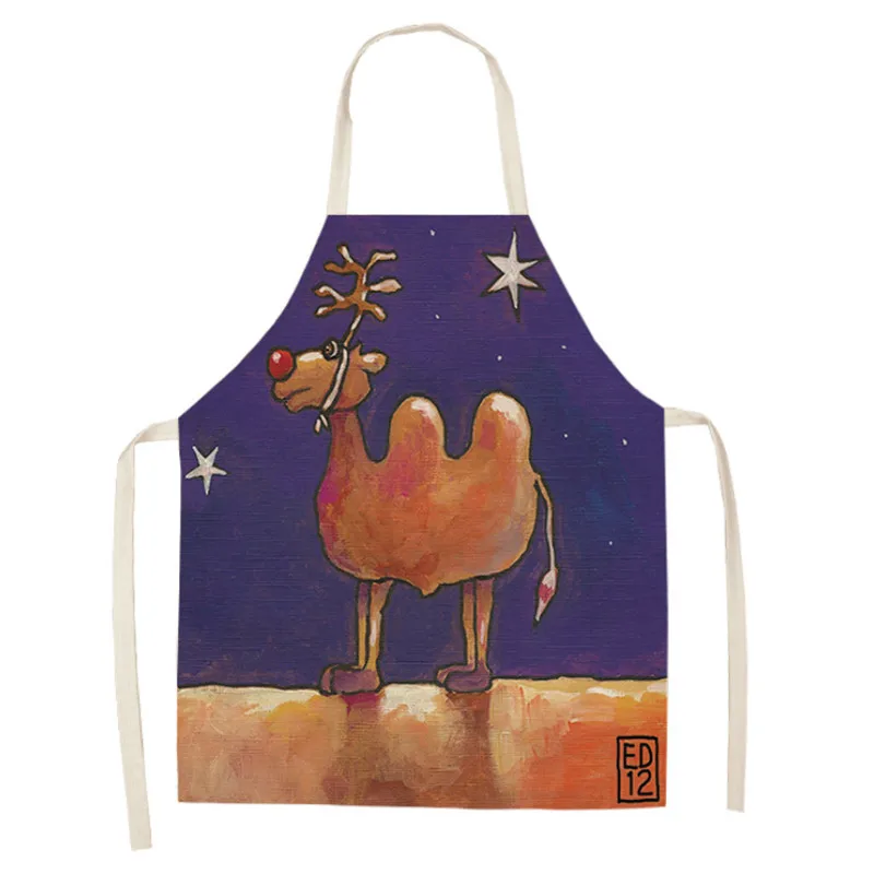 Cartoon Car Christmas Kitchen Children Apron Santa Claus Pattern Adult Women Men Dinner Party Cooking Apron Xmas Decoration