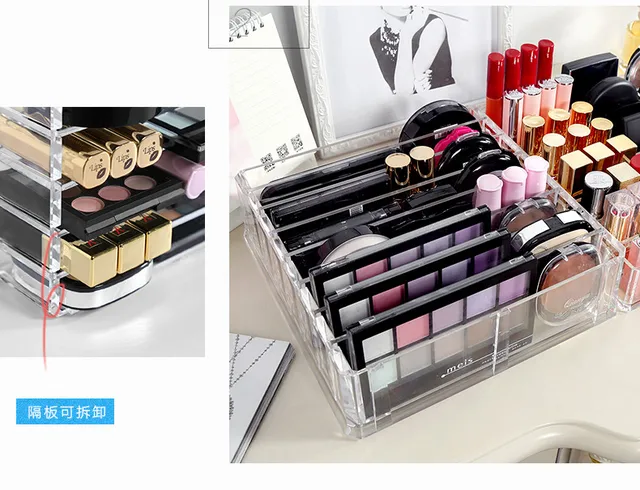 Caja de almacenamiento del organizador de maquillaje, pequeño organizador  de tocador cosmético compatible con el cuidado de la piel, cremas, lápiz  labial, tónicos y loción, lindo baño del dormitorio o