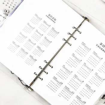 

A5 A6 2020 calendar loose-leaf partitions 6 holes PP transparent matte standard notebook diary stationery decorative sheet