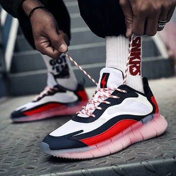 

Popular Sports Shoes Mens Mesh Breathable Athletic Shoes Men Lace Up Walking Sneakers Men Rubber Men Sneakers Shoes Luxury Brand