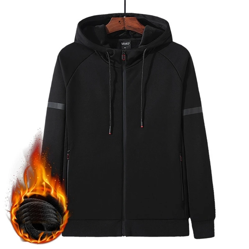 Мужское осенне-зимнее толстое пальто 7XL спортивные толстовки с капюшоном