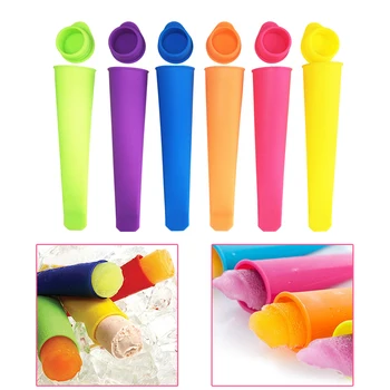 

VKTECH 6Pcs/Set Silicone Creative DIY Ice Cream Mold Summer Handheld Ice Tube Popsicle Lolly Maker Tray Mould Kitchen Gadgets