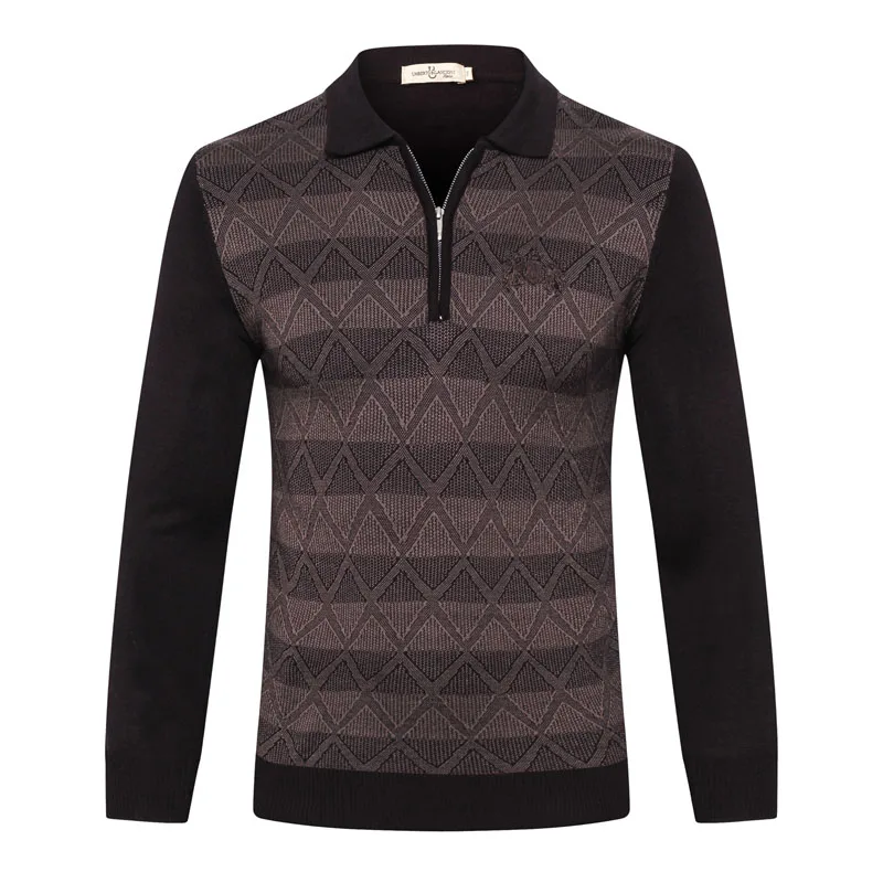 Billionaire свитер шерстяной мужской запуск коммерции комфортная Геометрическая конструкция высокого качества джентльмен M-5XL - Color: Brown