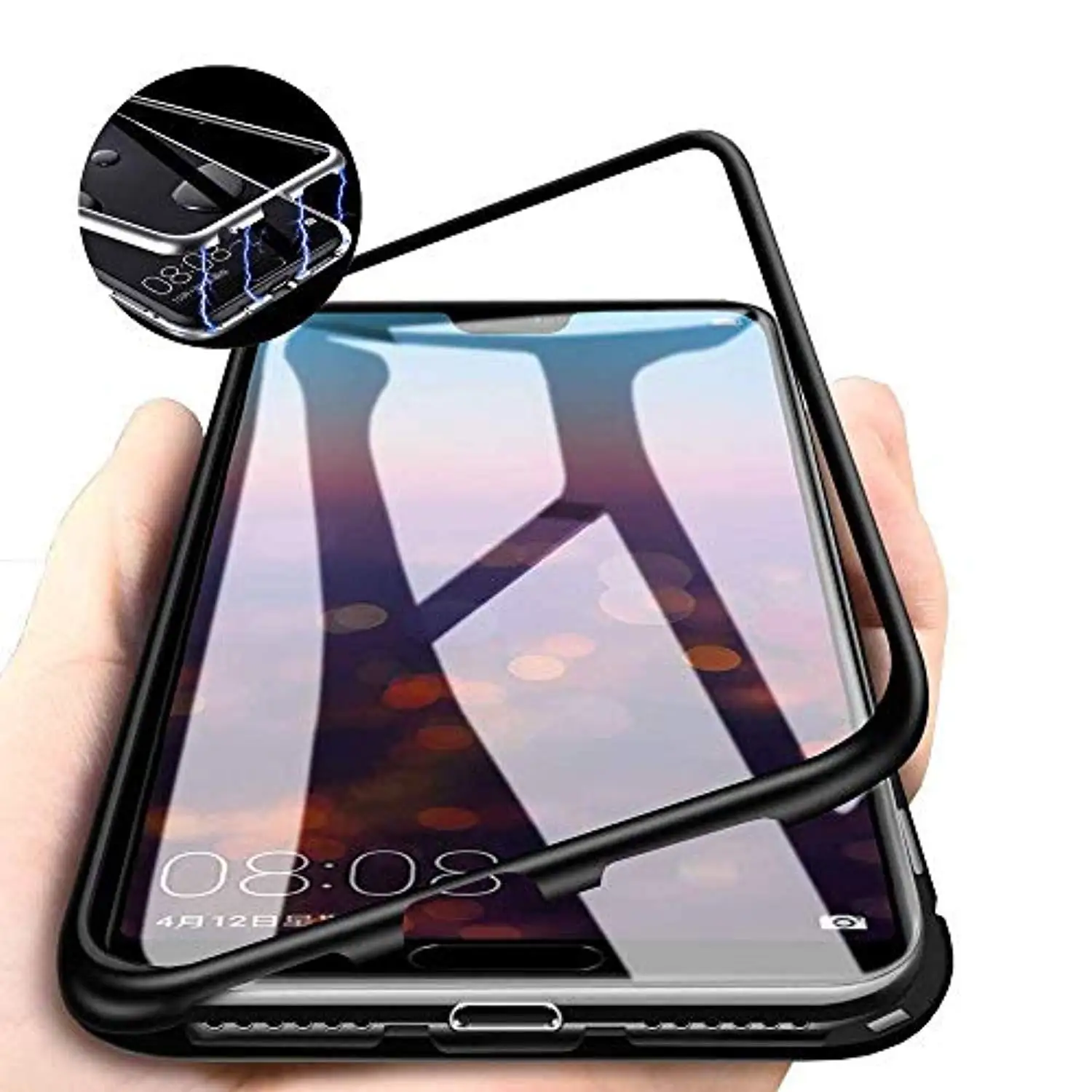 Black 360 Полный Магнитный бампер Задняя стеклянная крышка для SAMSUNG A10 A20 A30 A40 A50 A70 A80 M10 M20 M30 крышка металлический бампер телефонные чехлы - Цвет: Black