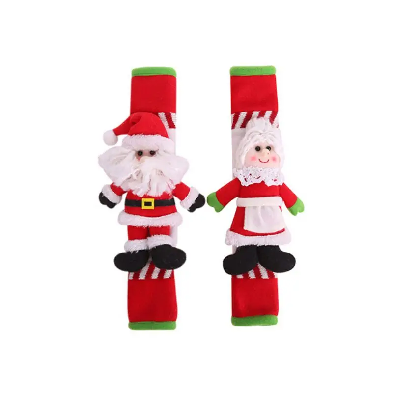 Christmas Refrigerator Handle Covers Set Of 2, Cute Santa Fridge Door Cover Kitchen Appliance Handle Covers For Kitchen