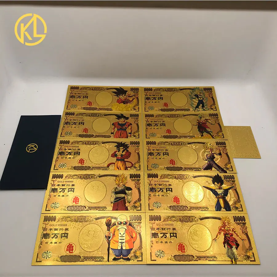 Новые модели японских Драконий жемчуг серия Sun Wukong мультфильм 10000 иен золото пластиковые банкноты для классического детского nic коллекция подарок