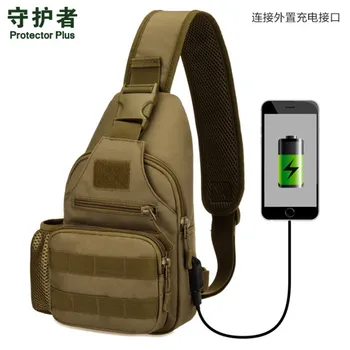 

USB Charging Chest Bag Military1000D Nylon Military Tactical Bag Sports Camping Climbing best Backpack Shoulder Camouflage Bags