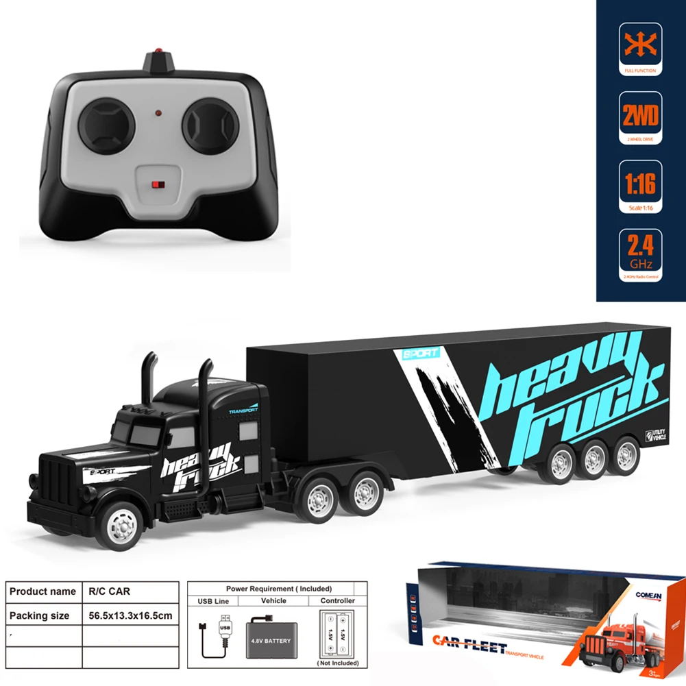 

2.4G Remote Control Engineering Children Funny Toy Car Vehicle Electronic Kids USB Charging Model Simulation Gift RC Truck
