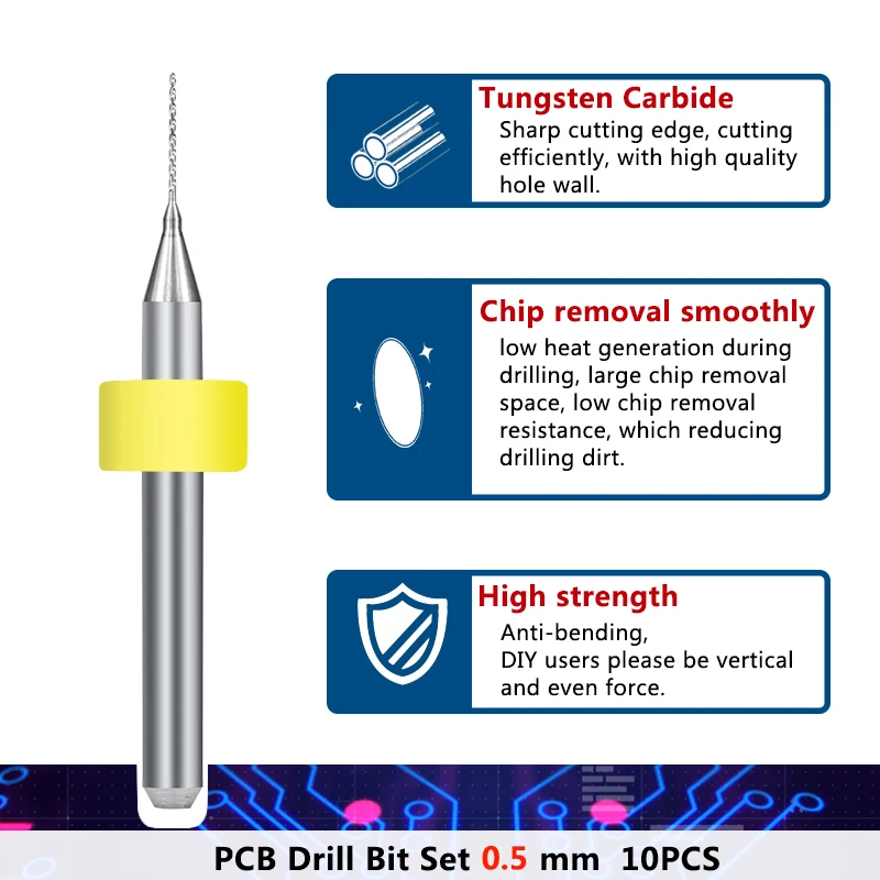 Carbide PCB Drill Bits 0.5mm Mini CNC Drilling Bit Set For Print Circuit Board Drilling drill bit set drill bits drill bit