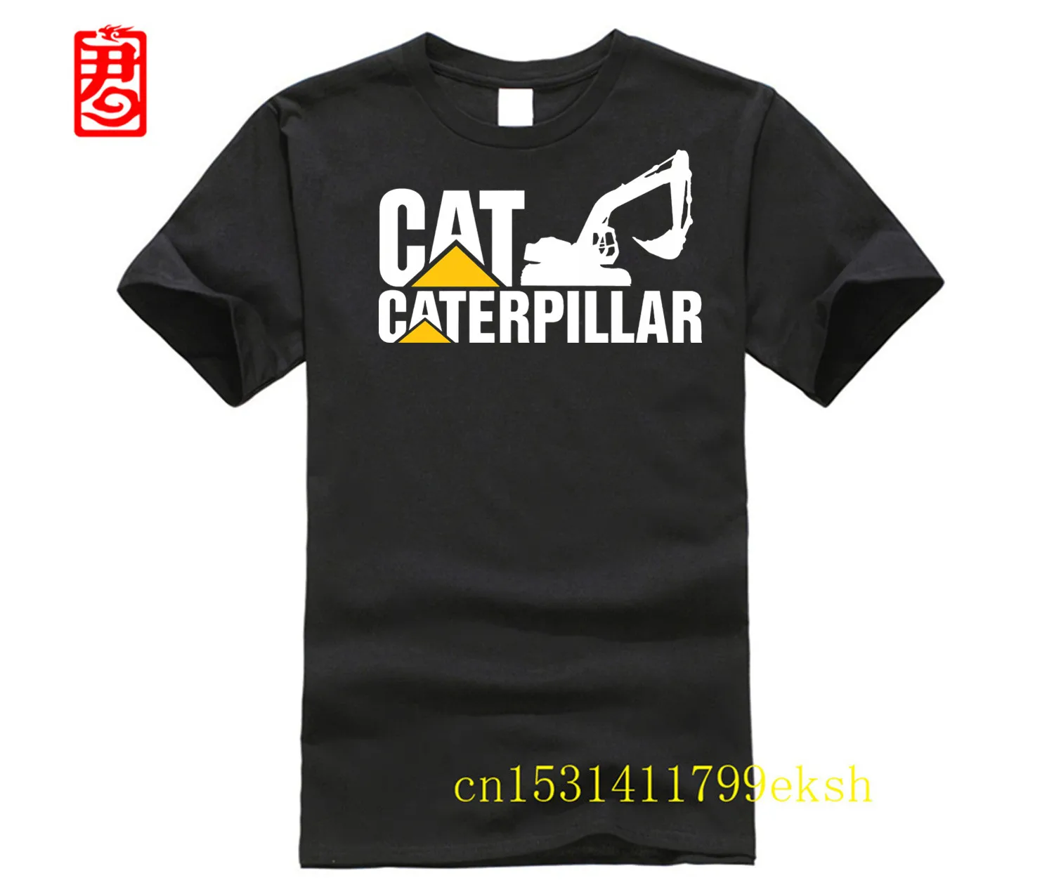 Новая популярная мужская рубашка caterpillar с логотипом Мужская футболка коротким