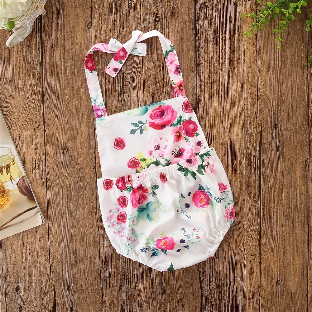 Pudcoco/Цветочный комбинезон без рукавов для новорожденных девочек 0-24 месяцев Helen115