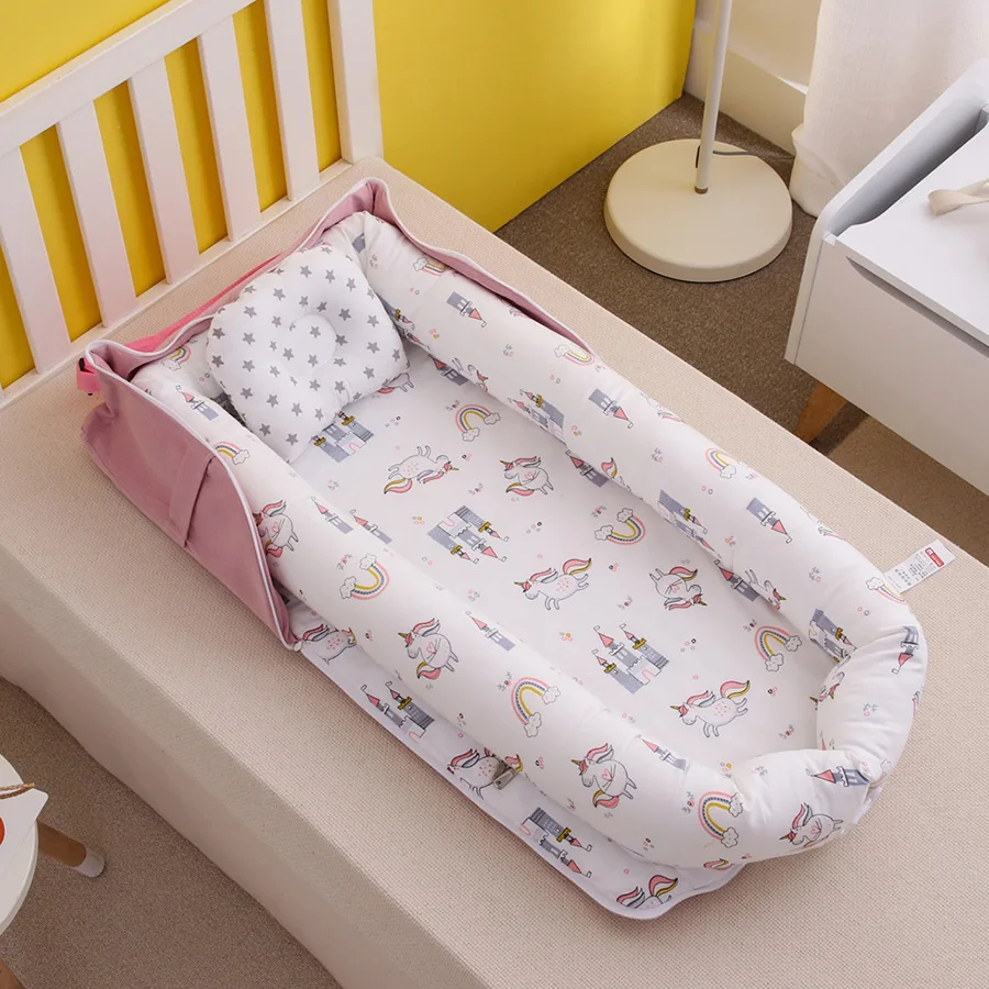 Портативная кроватка BabyNest для новорожденных мальчиков и девочек дорожная