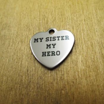 

10pcs/lot-My Sister My Hero stainless steel charms Laser Engraved DIY Charms Pendants