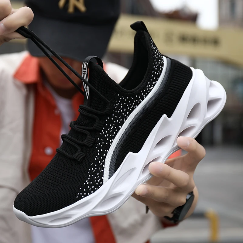 Кроссовки мужские легсветильник дышащие на шнуровке удобная обувь для бега и