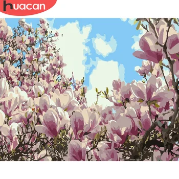 

HUACAN DIY Pictures By Number Flower Kits Painting By Numbers Tree Drawing On Canvas Hand Painted Picture Art Gift Home Decor