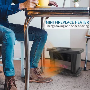 

1000W Electric Fireplace Heater Fireplace Heater Remote Control Tabletop Heating Portable Fireplace Heater For Bedroom Bathroom