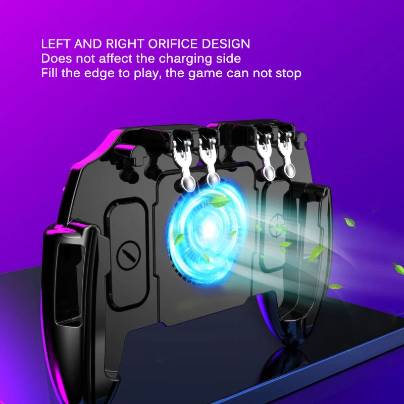 For PUBG Mobile Game Joystick Controller Six 6 Finger Operating Gamepad Turnover Button Gamepad For