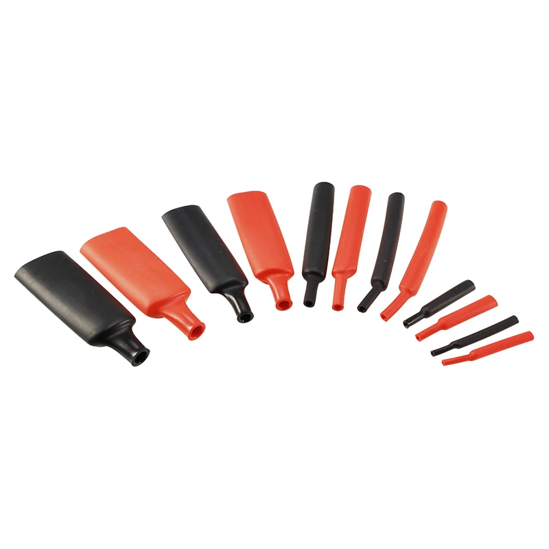 560pcs/set Black & Red 2: 1 Ratio Heat Shrink Tube Heat Shrink Tubing Assortment Durable Insulated Shrinkable Tube