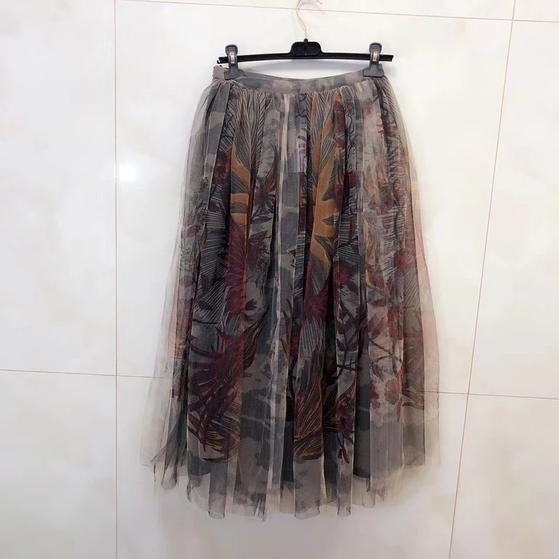 Vrouwen bloem zijden Rok Zomer Elegante Hoge Taille A-lijn Zijde Print Rok Voor Dames 2019 Mode Nieuwe Vrouwen Rok Vrouwen bloem zijden Rok Zomer Elegante Hoge Taille A-lijn Zijde Print Rok Voor Dames 2019 Mode Nieuwe Vrouwen Rok