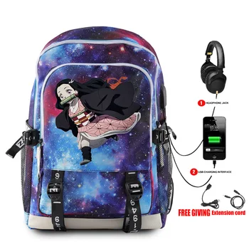 

Demon Slayer Kimetsu no Yaiba Comic Cool Backpack travel bags student classroom New Fashion 2019 Stylish Shoulder Backpack