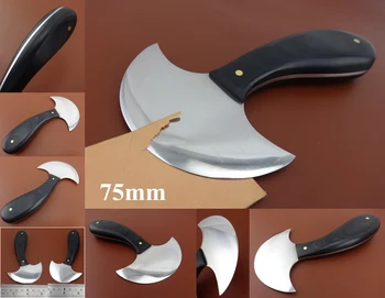 

1pc 75mm Leather Craft Wood Handle Swiss Steel Round Blade Knife Cutter Tool Swiss High-grade Steel Blade - Sewing Stitching Awl