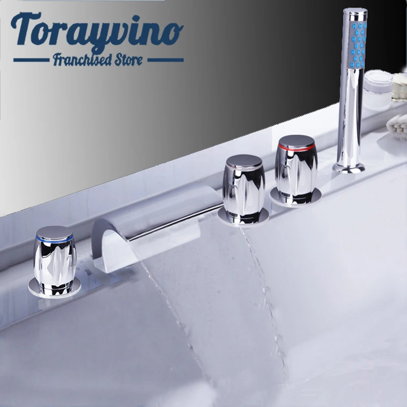 Torayvino Смесители для ванны torneira de parede lavabo краны с креплением на палубе латунный