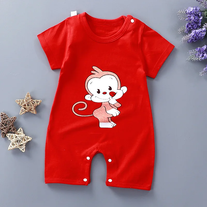 baby clothes cheap Summer Baby Girls Short Sleeve Pajamas Giraffe Bodysuit Newborn Boys Jumpsuit Cotton Clothes Body Costumes Children's Clothing Baby Bodysuits Fur Baby Rompers